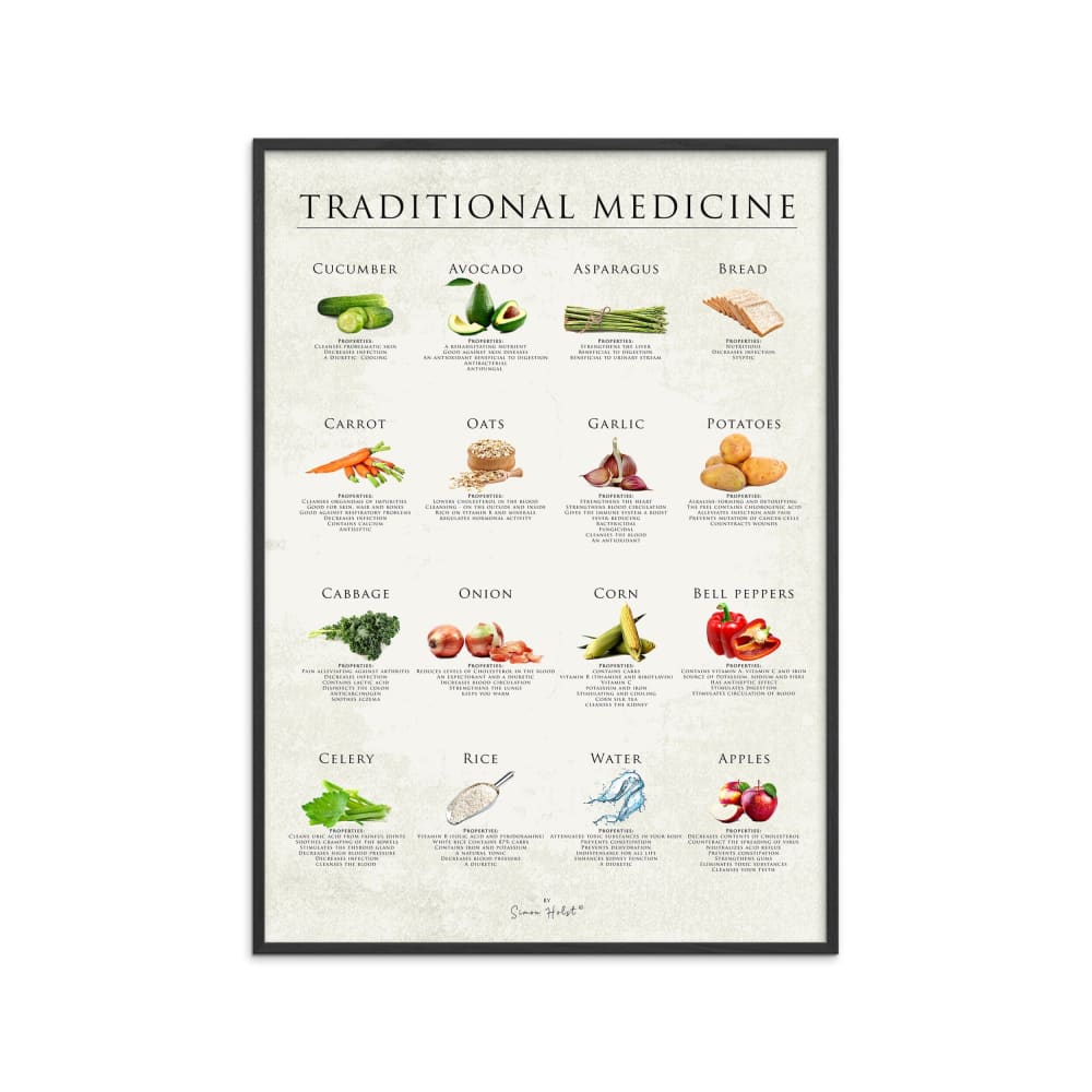 Affiche ''Traditional Medicine '' Cadre noir - 50x70 cm
