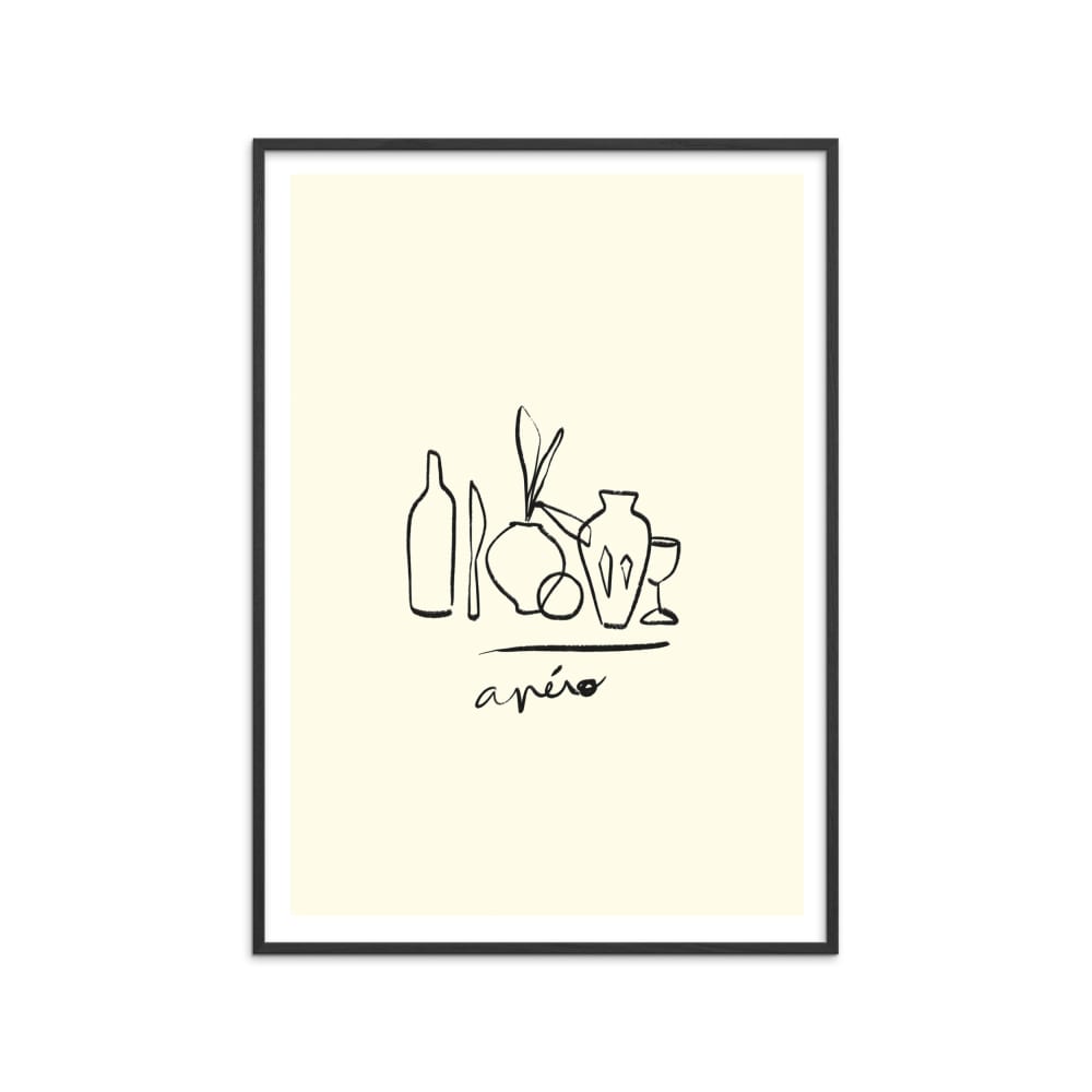 Affiche ''Apero '' Cadre noir - 70x100 cm