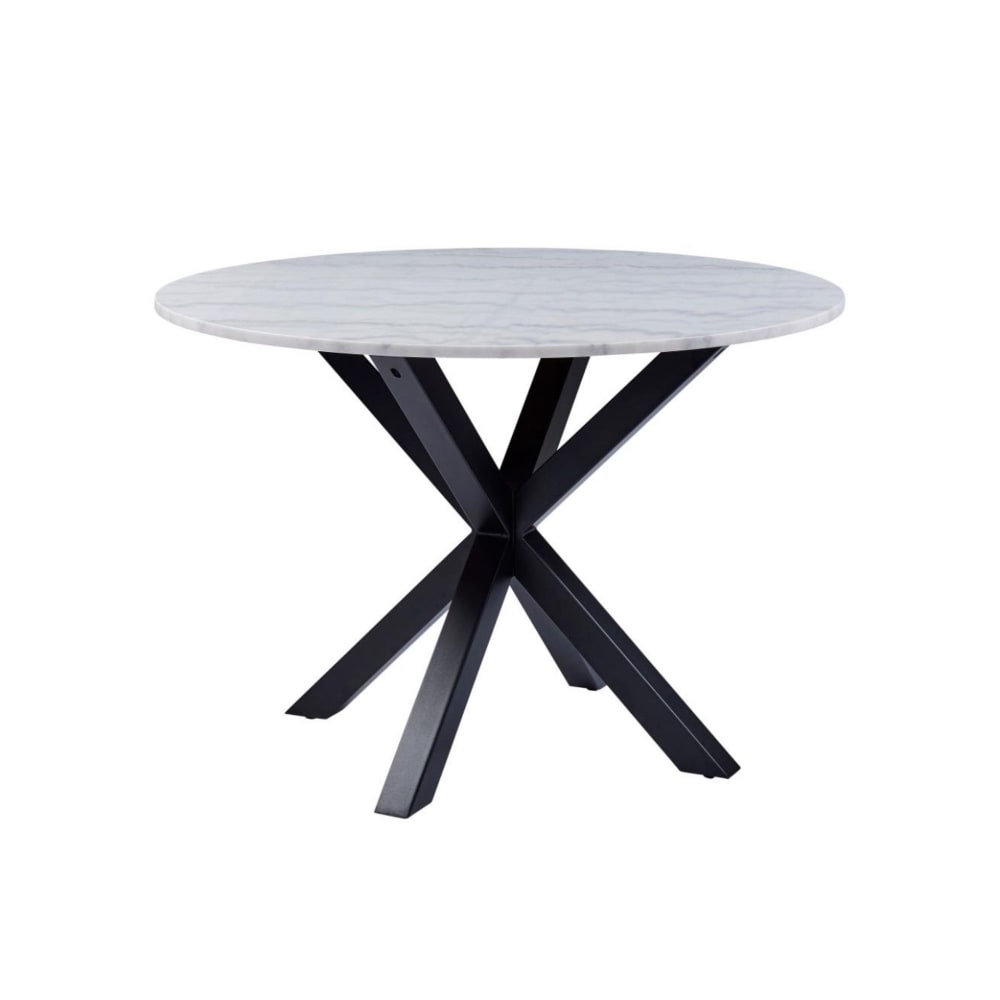 Table ronde en marbre blanc l110 4 personnes