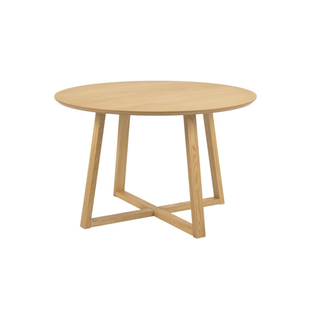 Table ronde pieds croisés chêne  4 places D120