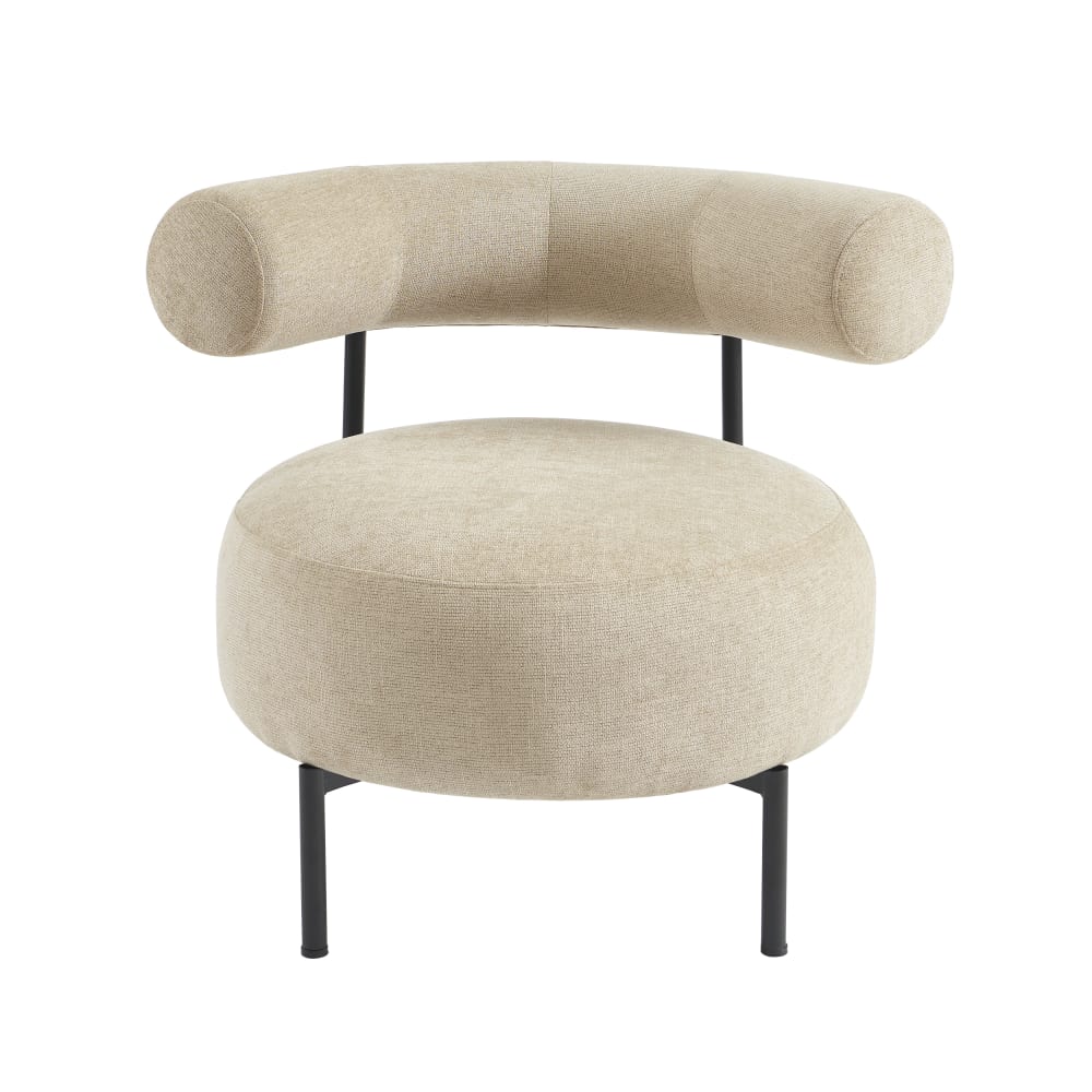 Fauteuil tissu chenille - noir pieds