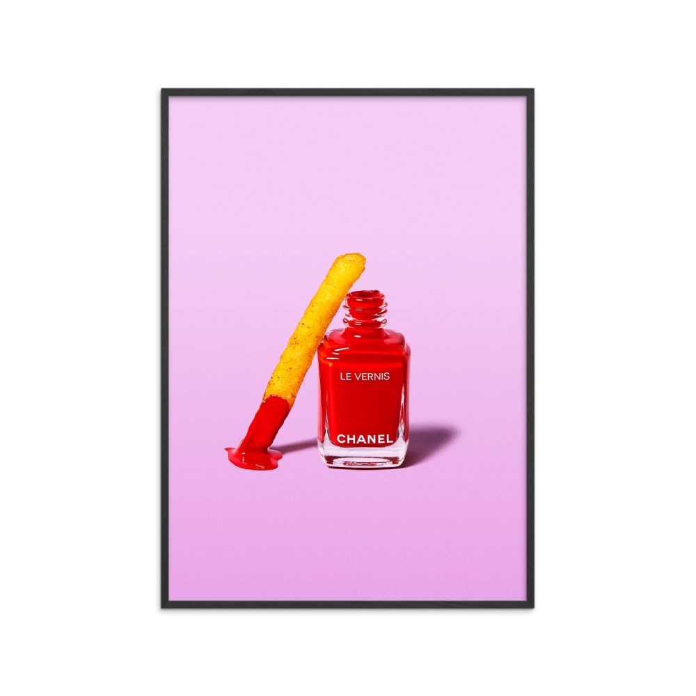 Affiche ''Fries before guys '' Cadre noir - 70x100 cm