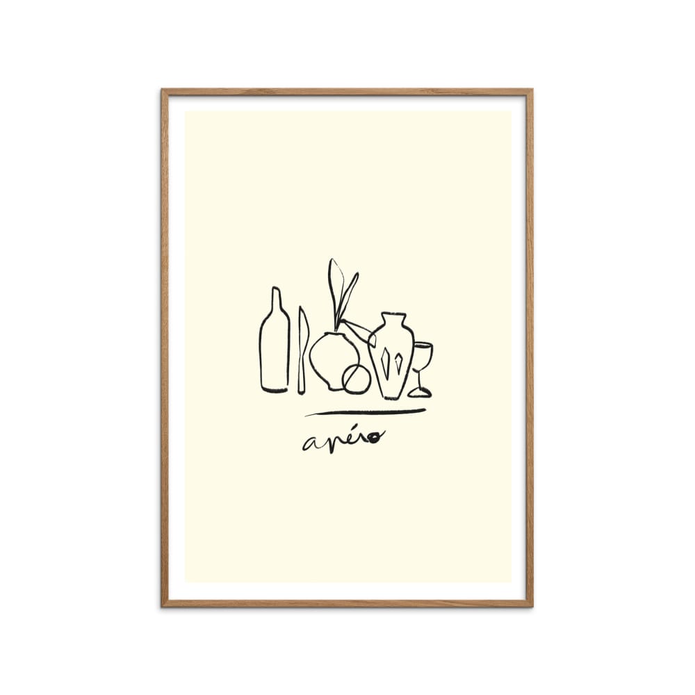 Affiche ''Apero '' Cadre en chêne - 50x70 cm