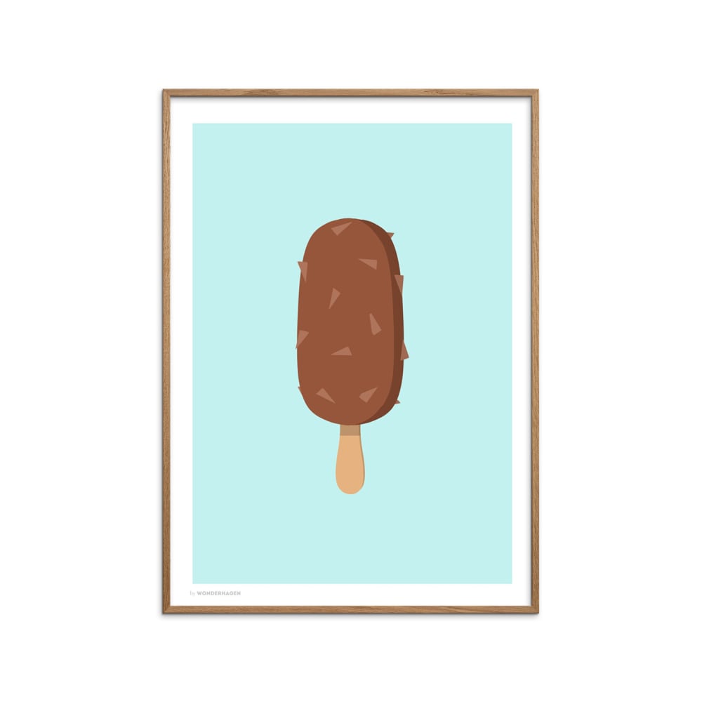 Affiche ''Magnum Almond '' Cadre en chêne - 70x100 cm