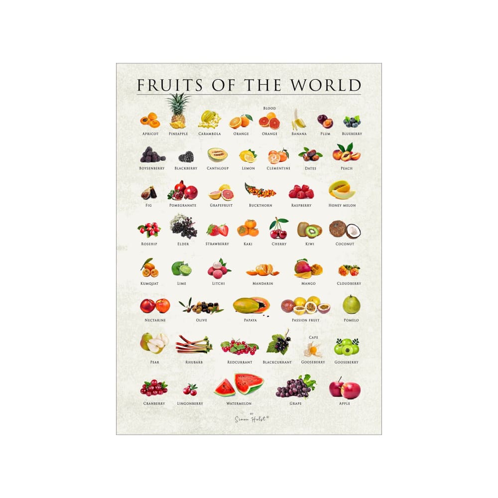 Affiche ''Fruits of the world'' sans cadre - 50 x 70 cm