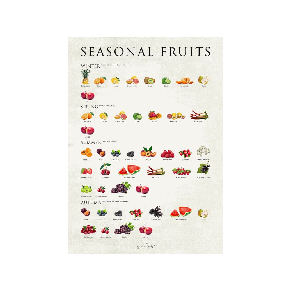 Affiche ''Seasonal fruits'' sans cadre - 50 x 70 cm