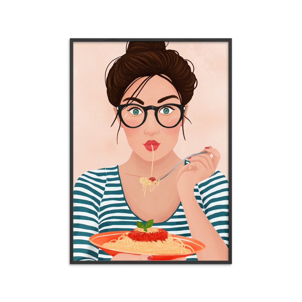 Affiche ''Spaghetti '' Cadre noir - 30x40 cm