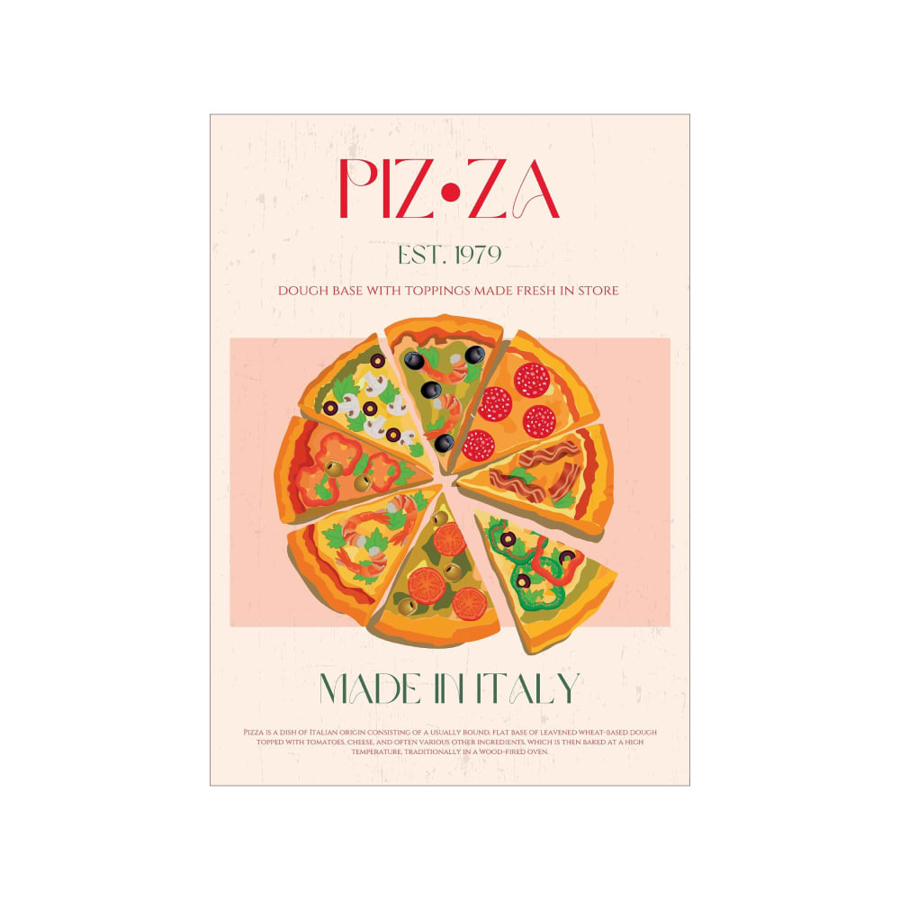 Affiche ''Pizza'' sans cadre - 70 x 100 cm