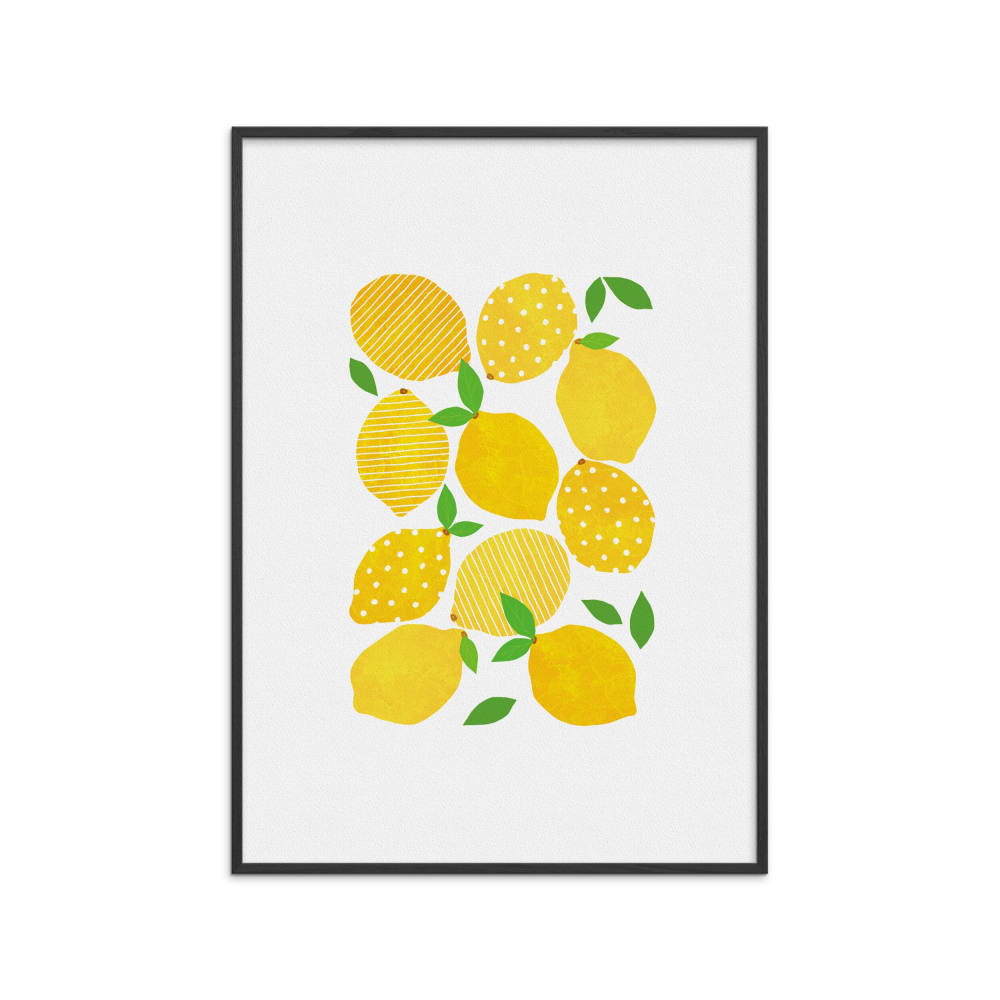 Affiche ''Lemon Crowd '' Cadre noir - 70x100 cm