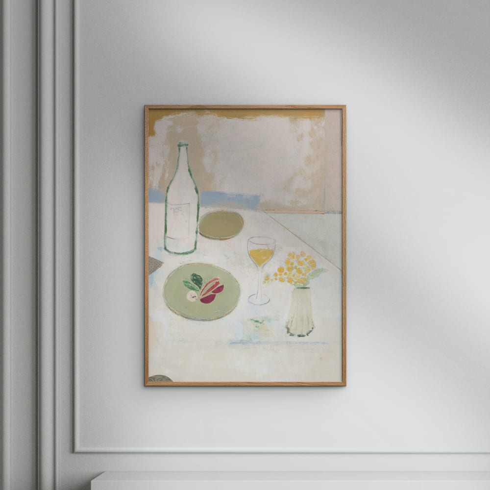 Affiche ''Fleurs Jaunes '' Cadre en chêne - 30x40 cm