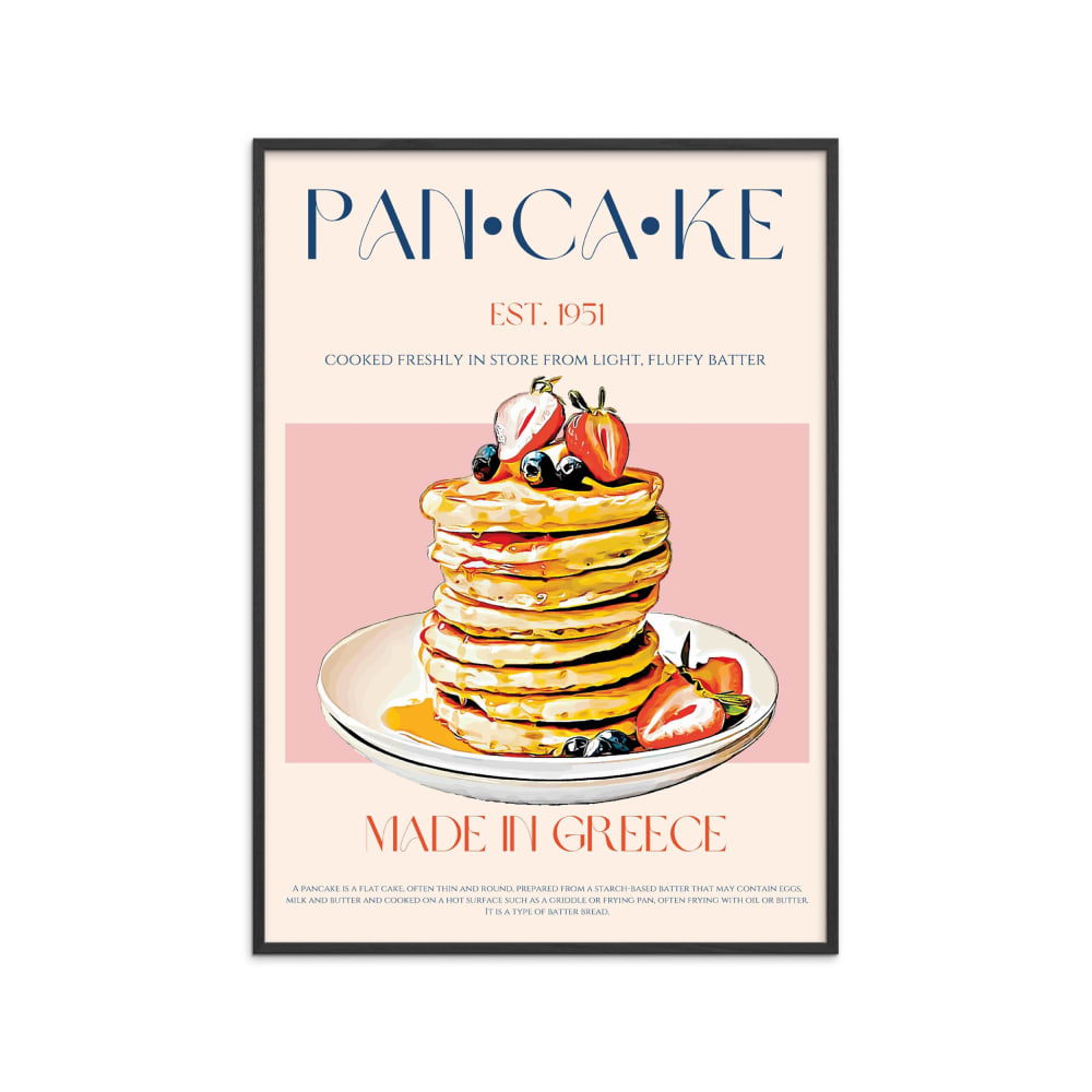 Affiche ''Pancake '' Cadre noir - 30x40 cm