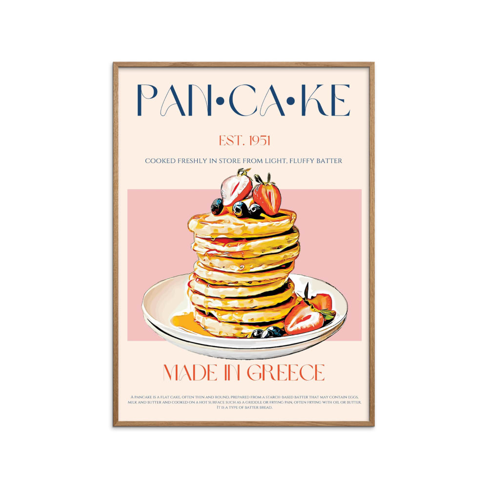 Affiche ''Pancake '' Cadre en chêne - 70x100 cm
