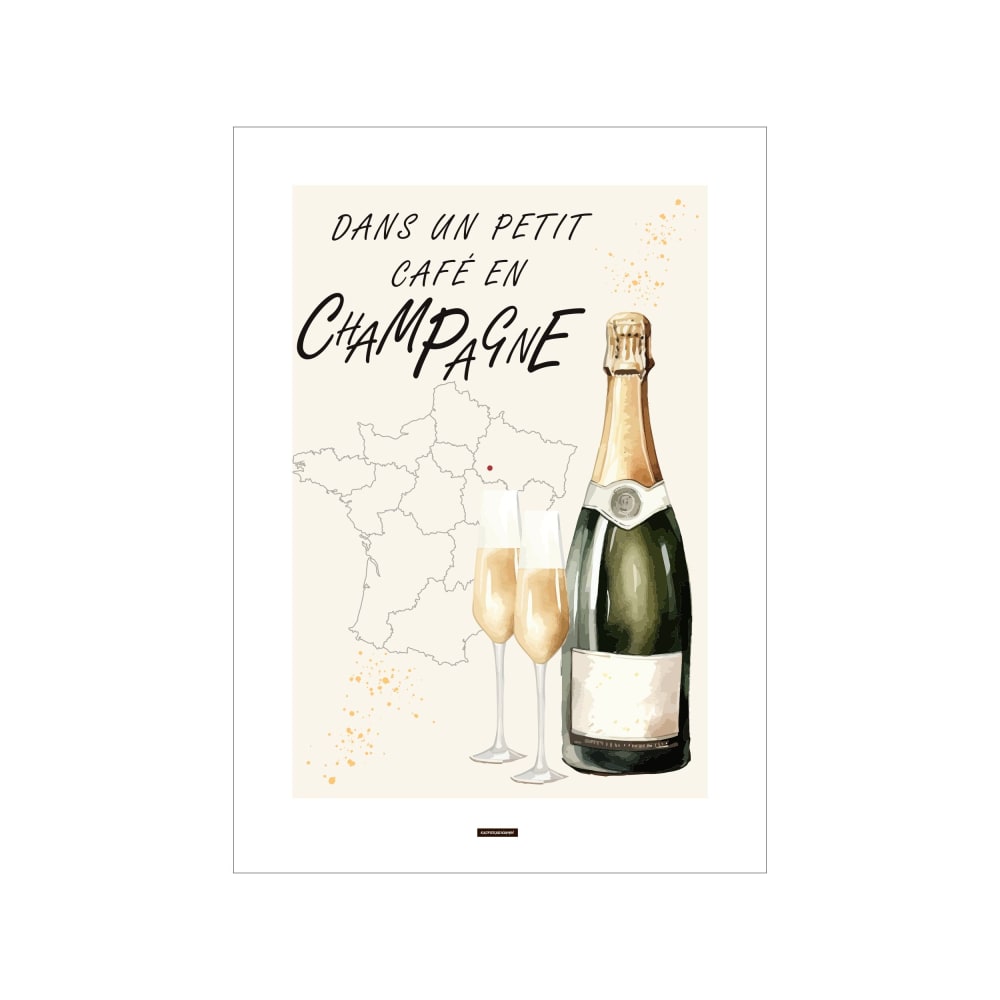 Affiche ''CHAMPAGNE NO.1'' sans cadre - 30 x 40 cm