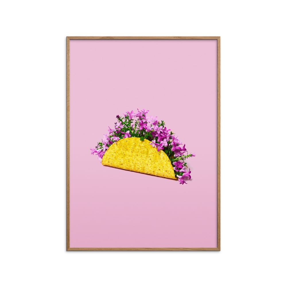 Affiche ''Flower taco '' Cadre en chêne - 30x40 cm