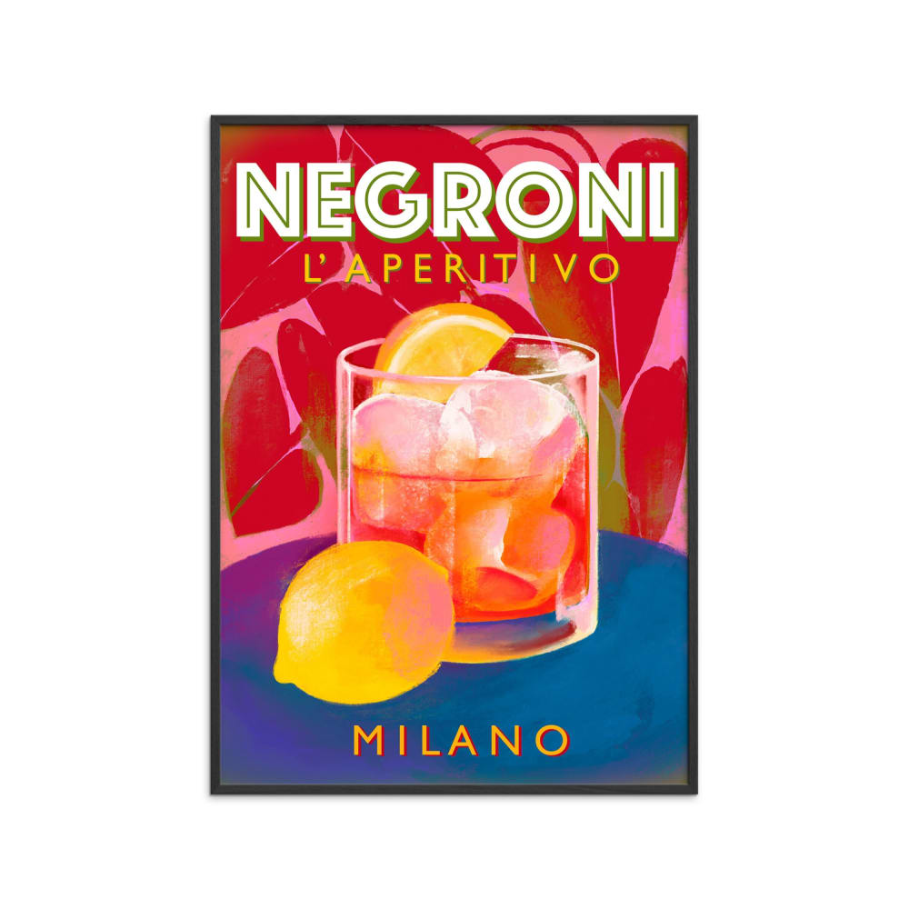Affiche ''Negroni '' Cadre noir - 30x40 cm