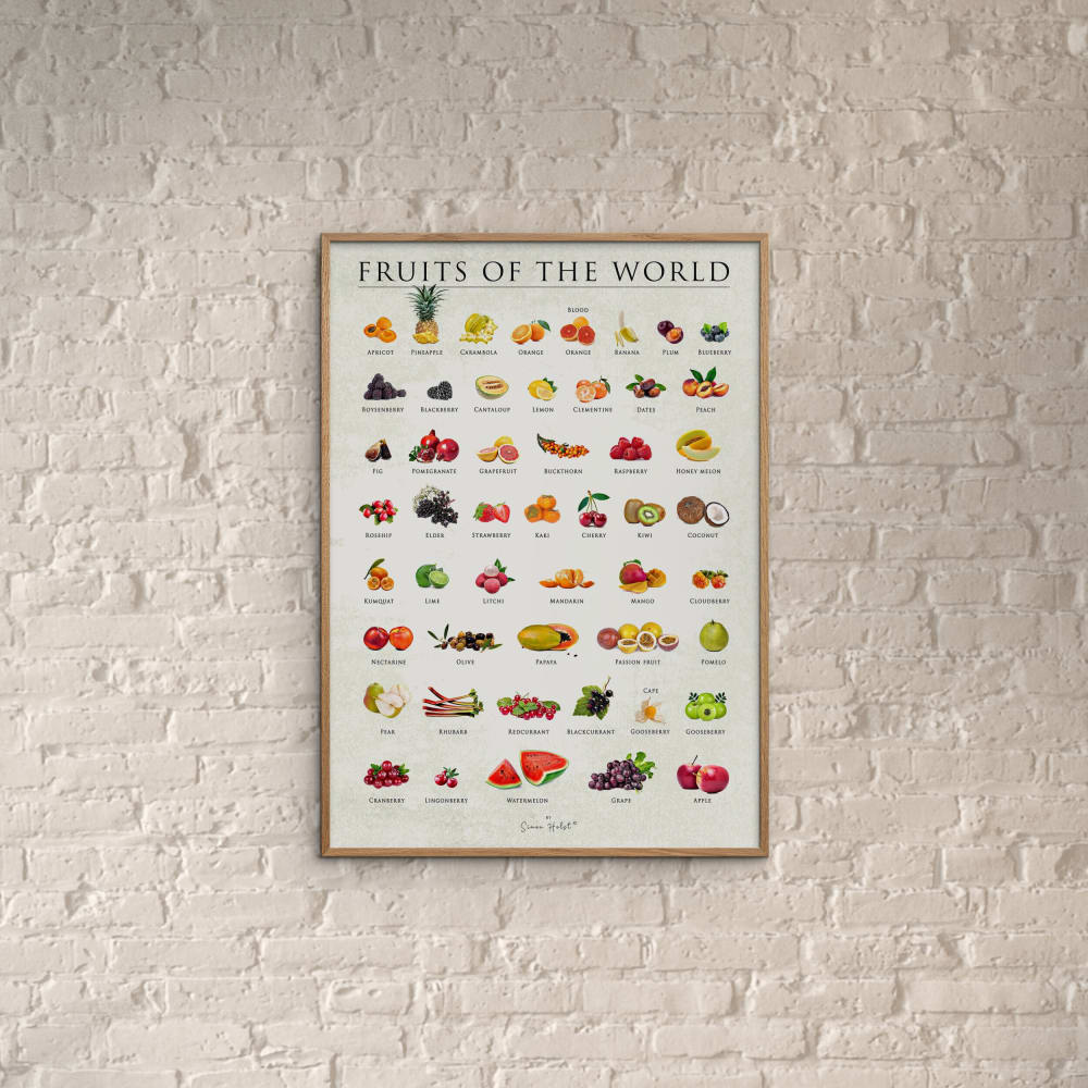 Affiche ''Fruits of the world'' sans cadre - 30 x 40 cm