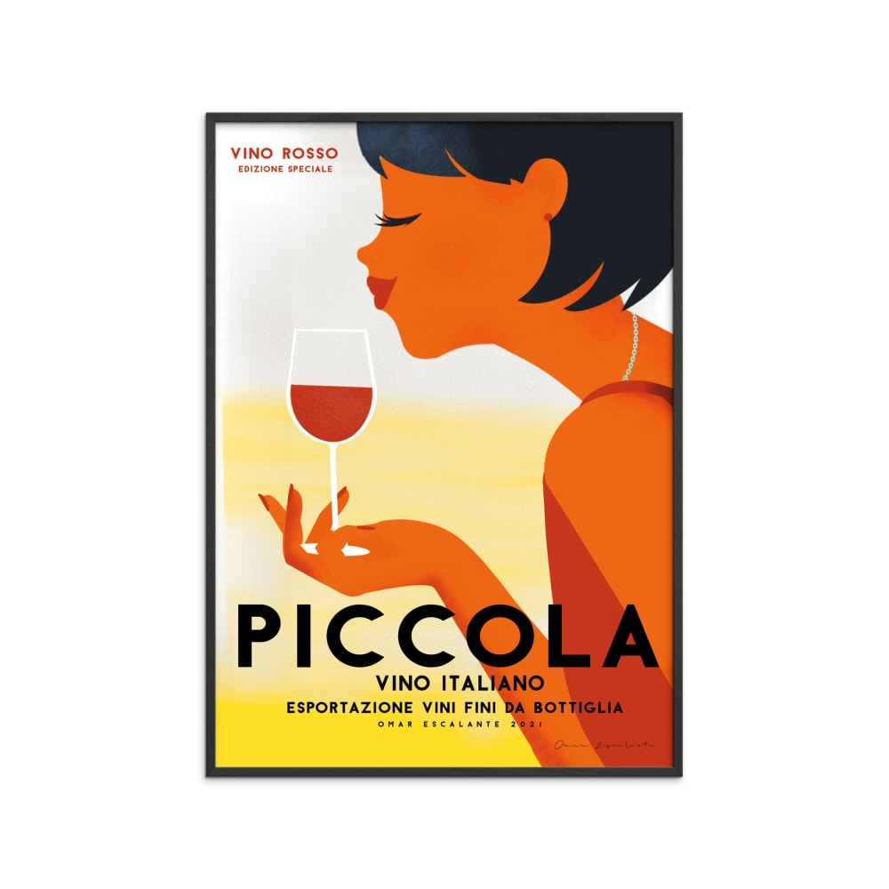 Affiche ''Vino Rosso II '' Cadre noir - 70x100 cm