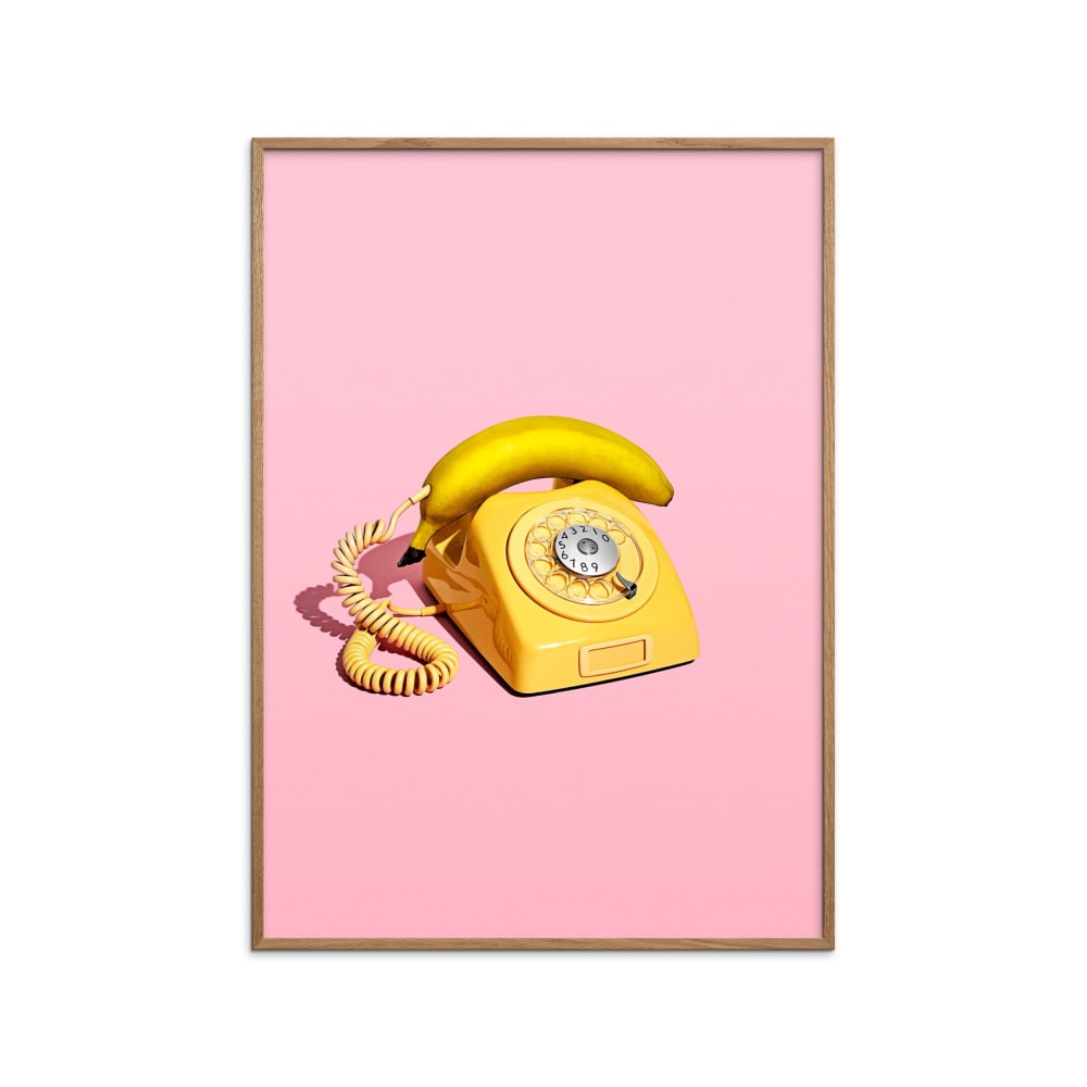 Affiche ''Banana phone '' Cadre en chêne - 30x40 cm