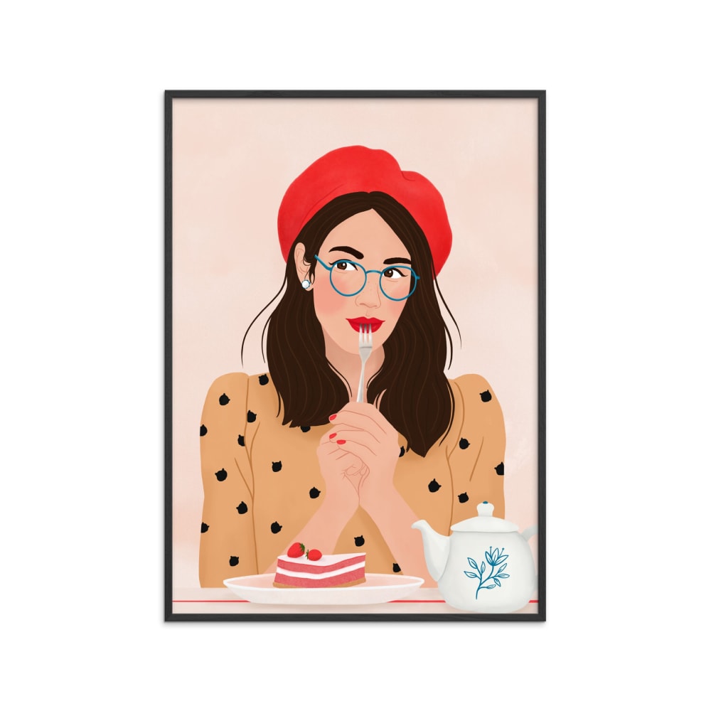 Affiche ''French Cafe '' Cadre noir - 30x40 cm