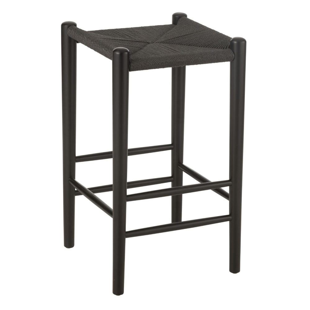 Tabouret de bar en bois vintage noir 38 x 38