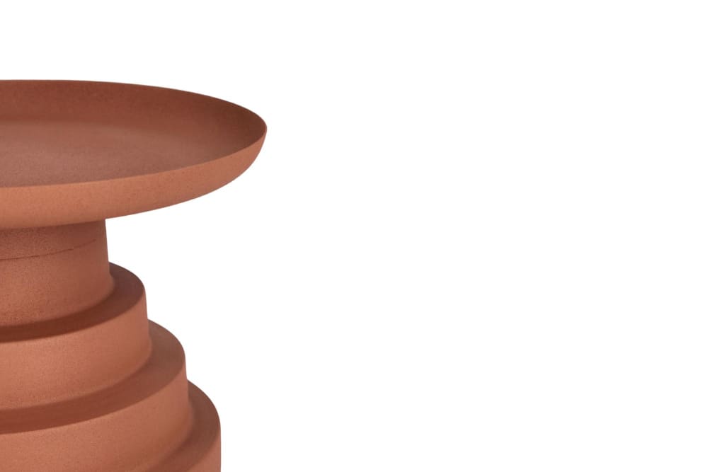 Table basse ronde design en métal d36 marron terracotta - Maisons du Monde