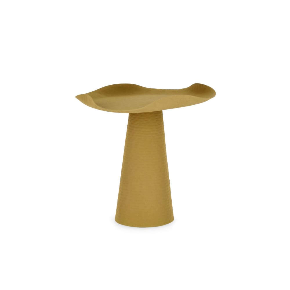 Table basse ronde design en métal D41 moutarde