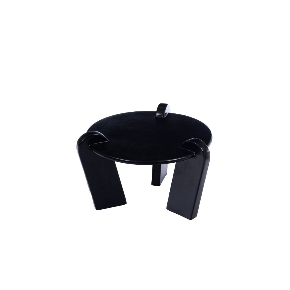 Table basse ronde en aluminium noir d64 - Maisons du Monde