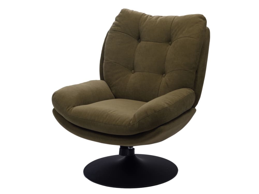 Fauteuil design et confortable pivotant kaki