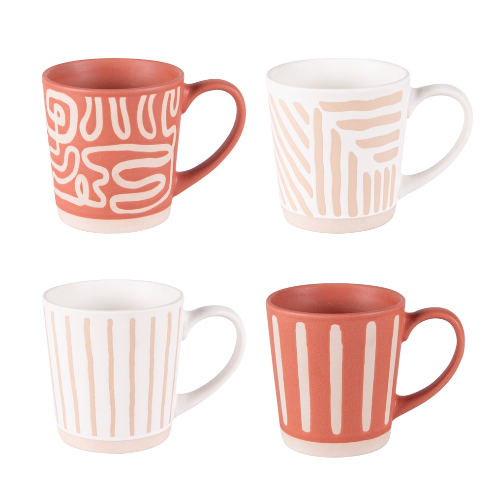 Coffret de 4 mugs  34 cl multicolore en grès