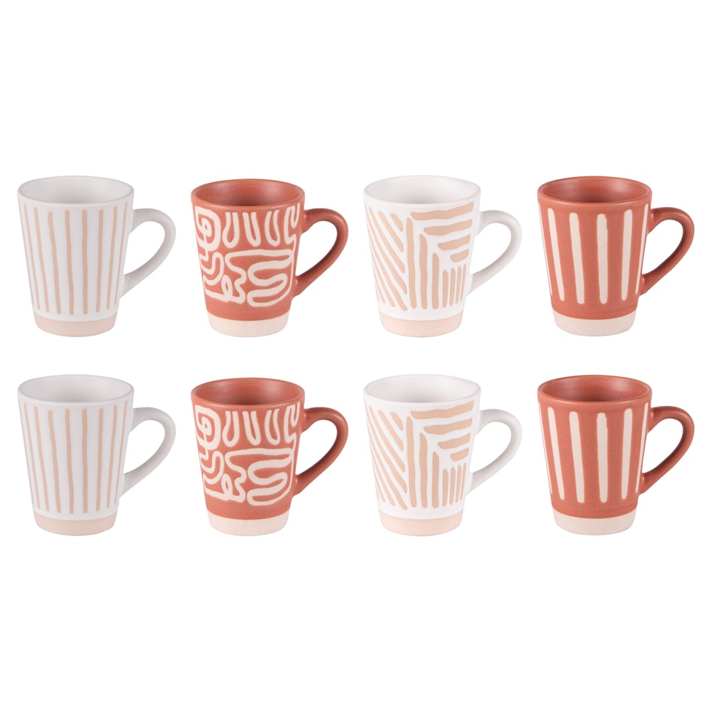 Coffret de 8 tasses  10 cl multicolore en grès