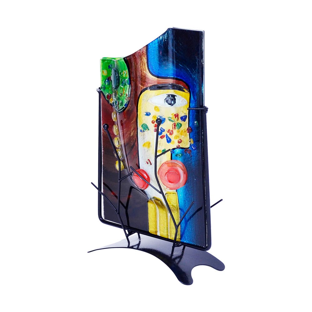 Vase biseau 21x35 cm multicolore en verre — vue 3