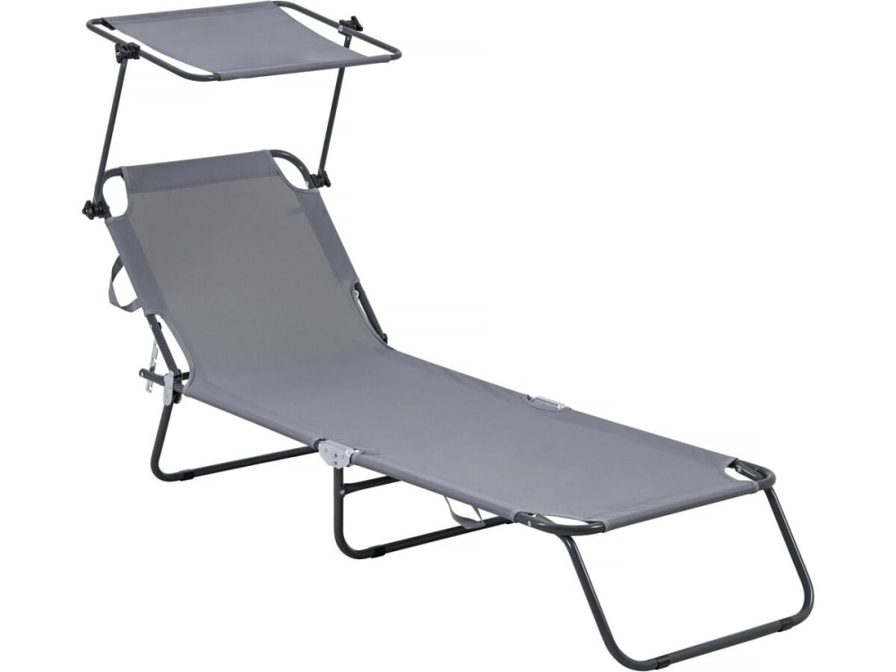 Bain de soleil en acier gris L180
