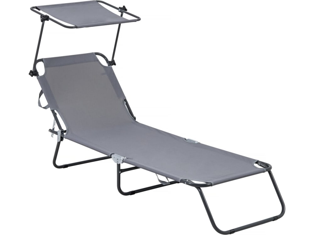 Bain de soleil métal gris 180 x 545 x 73 cm