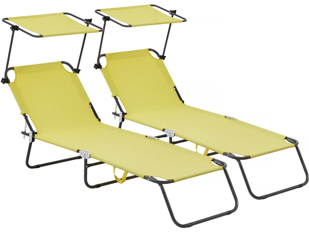 Bain de soleil métal jaune 180 x 545 x 73 cm