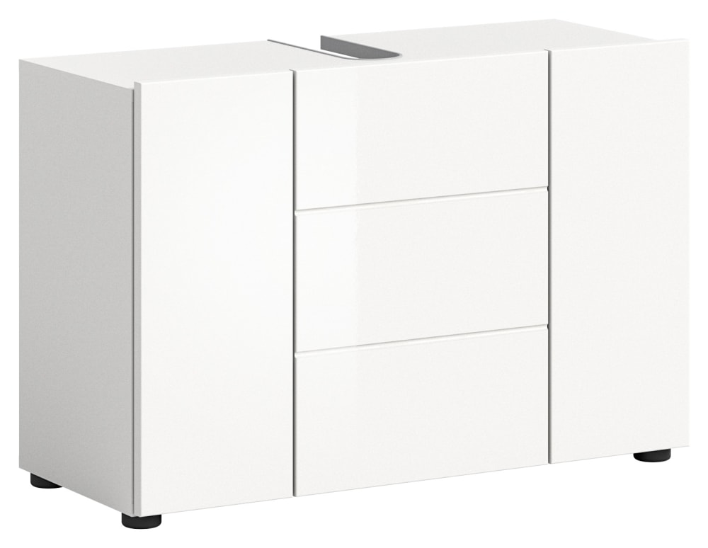 Waschbeckenunterschrank Aus Spanplatte, 82X56X34 Cm, Weiß
