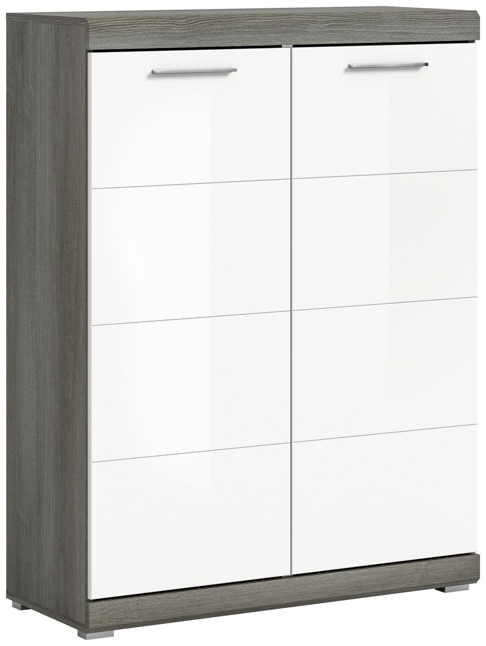 Schuhschrank Aus Spanplatte, 90X120X37 Cm, Rauchsilber