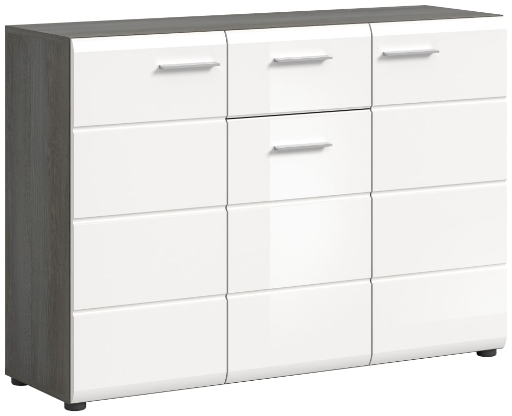 Kommode Aus Spanplatte, 120X85X37 Cm, Rauchsilber