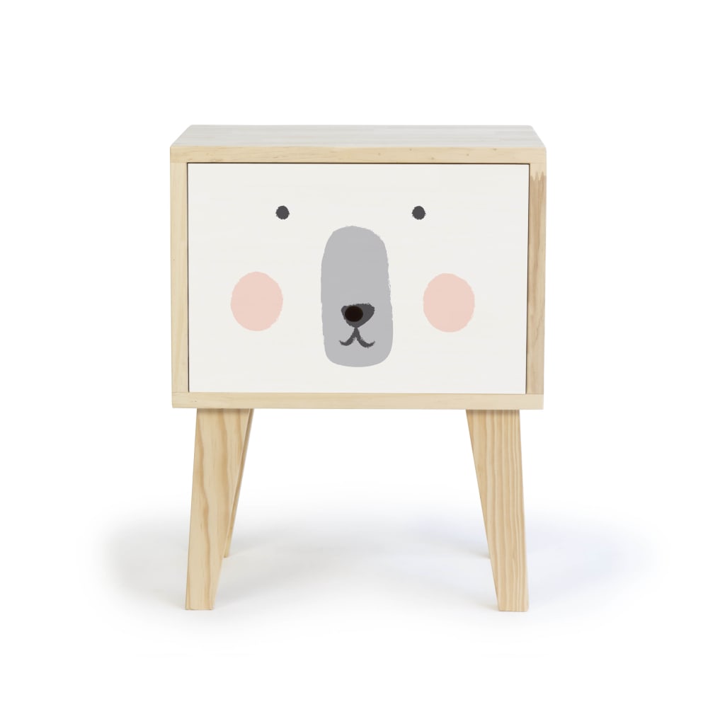 RNT by Really Nice Things Nachttisch für Kinder aus Kiefernholz mit Bärenmotiv style modern Mehrfarbig Baby