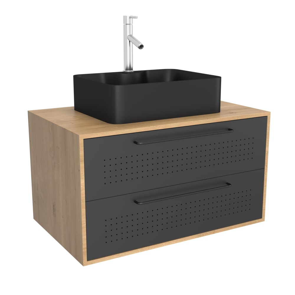 meuble salle bains - marron