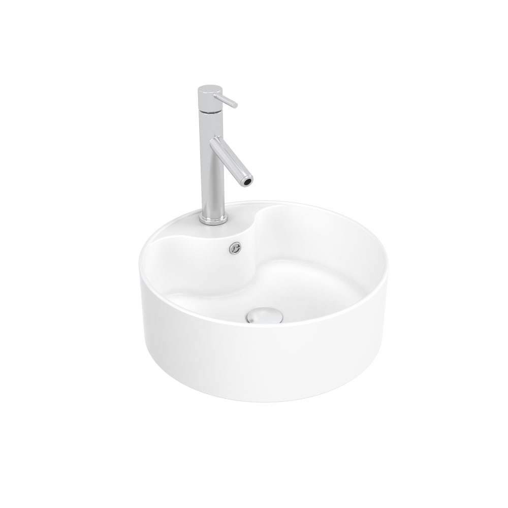 Vasque à poser en résine blanche 41x41x14cm