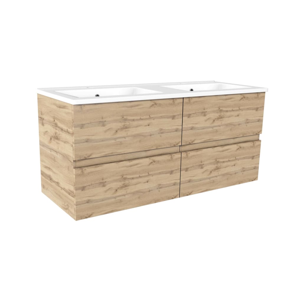 Meuble de salle de bains effet bois marron 46x120x56cm