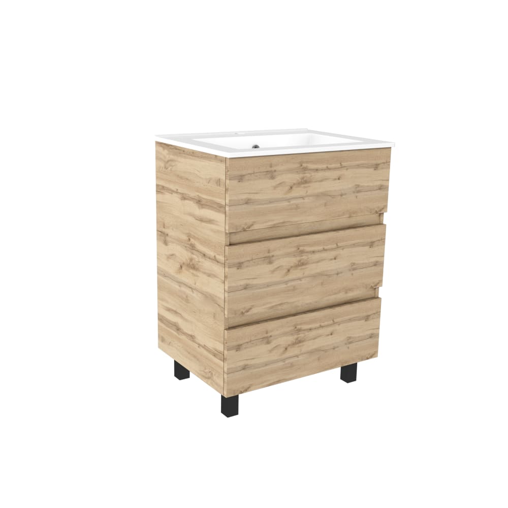 Meuble de salle de bains effet bois marron 46x60x83cm — Beyit