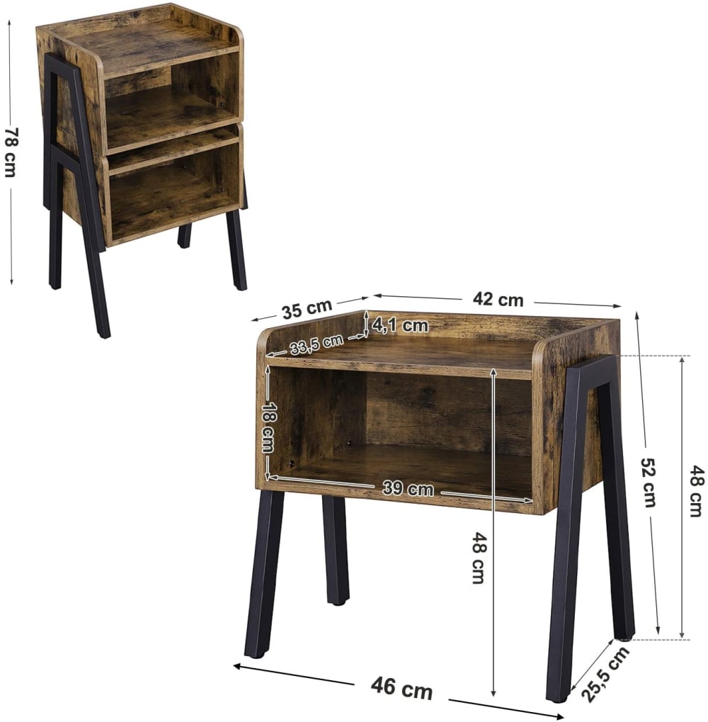 Table de chevet table argentée 42 x 35 x 52 cm - Maisons du Monde