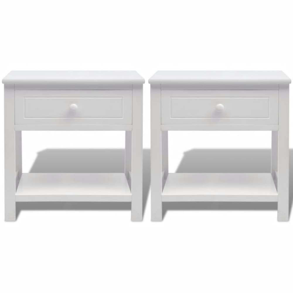 Table de nuit chevet 40 x 29 x 42 cm bois blanche - Maisons du Monde