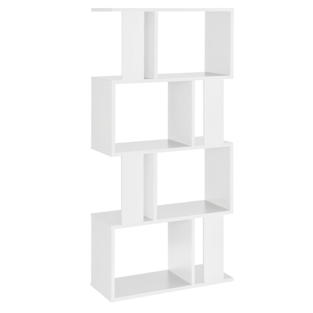 Bibliothèque pour salon meuble effet bois blanche 130 x 60 x 24 cm