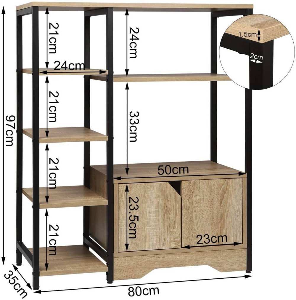 Bibliothèque avec meuble beige 80 x 30 x 97 cm - Maisons du Monde