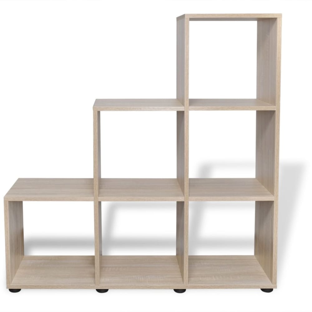 Étagère meuble 6 compartiments beige 104 x 29 x 107 cm