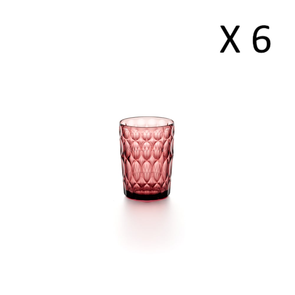 Lot de 6 verres hauts décor 1 en acrylique biologique mauve 48 cl Lot de 6 verres hauts décor 1 en acrylique biologique mauve 48 cl