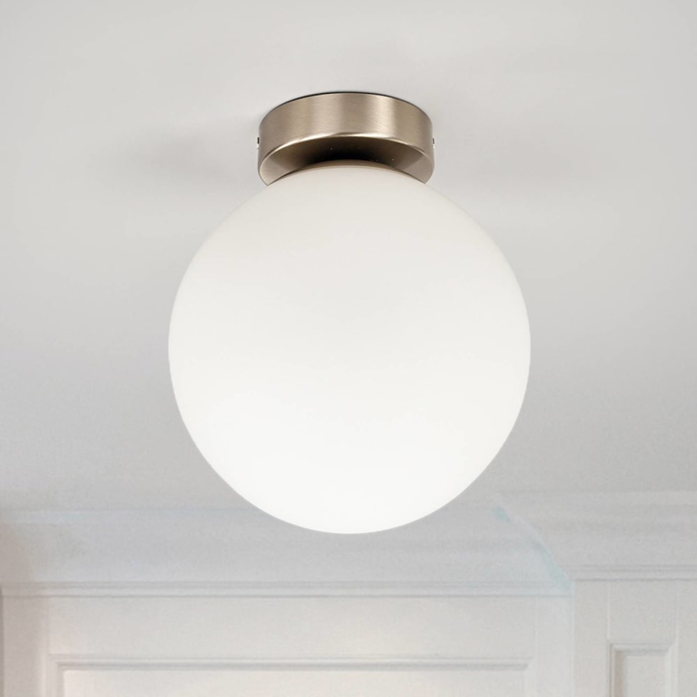Plafonnier salle de bain en verre blanc - Maisons du Monde