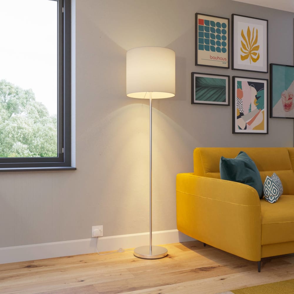 Lampadaire en textile blanc — vue 3